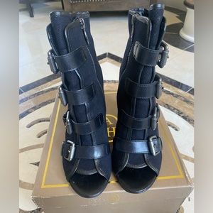 ASH Hidden Wedge Peep Toe Boots sz 8